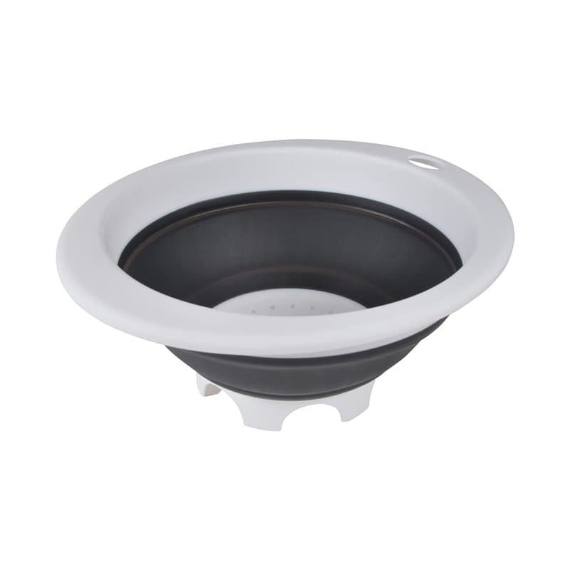 Homéa, Passoire Rétractable Plastique D 27 X H, 4 cm à 12 cm Blanc/Anthracite