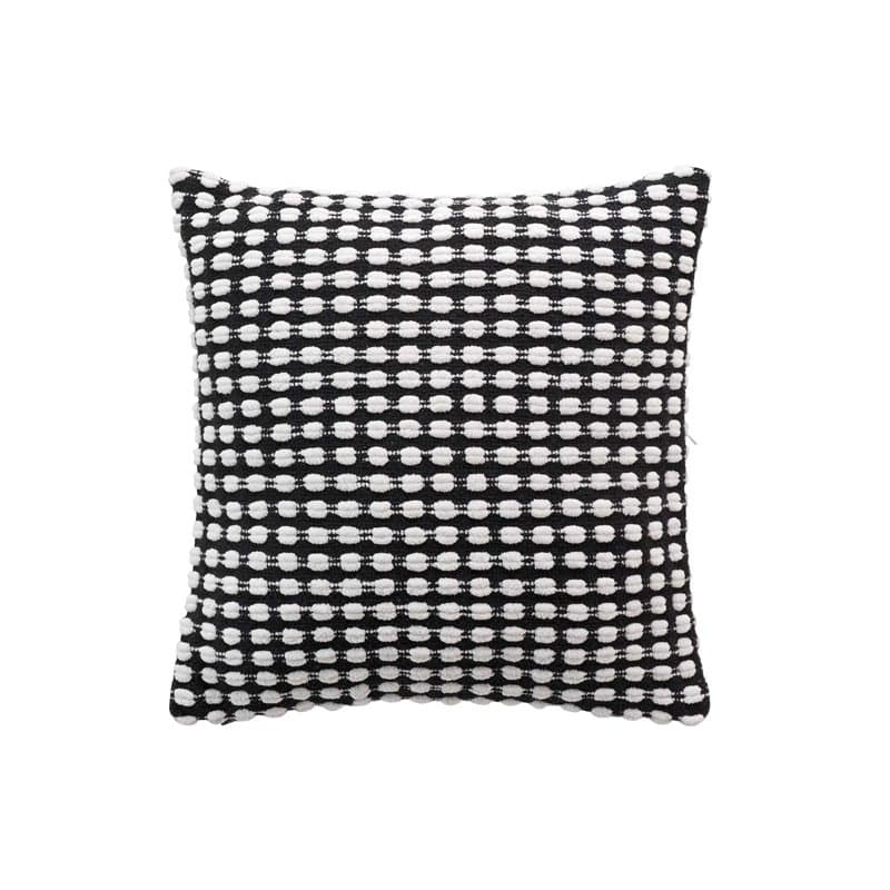 Douceur d'Intérieur, Housse de Coussin (40 x 40 cm) Greta Noir, Coton Fils Chenille