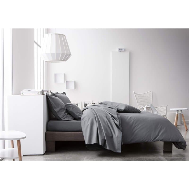 Today 201213 Drap Housse Coton, Gris Anthracite, 200 x 160 cm