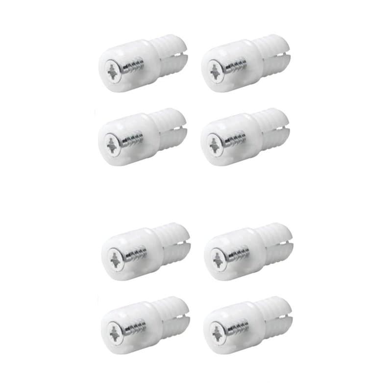 cyclingcolors 8x Vis de fixation pour façade de tiroir goupille à expansion en plastique blanc Ferrure Assemblage Meuble Pince M