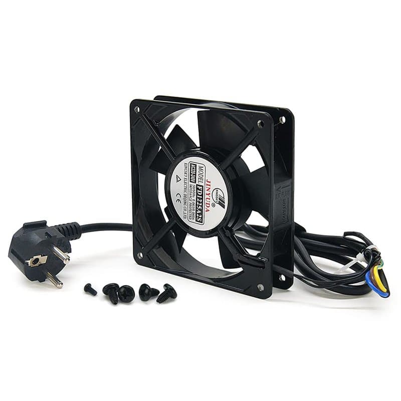 WAYTEX 37423 Ventilateur de toit 12 cm pour Baie Rack 19 pouces et 10 pouces - 2 positions Aspiration ou Ventilation Câble d’ali