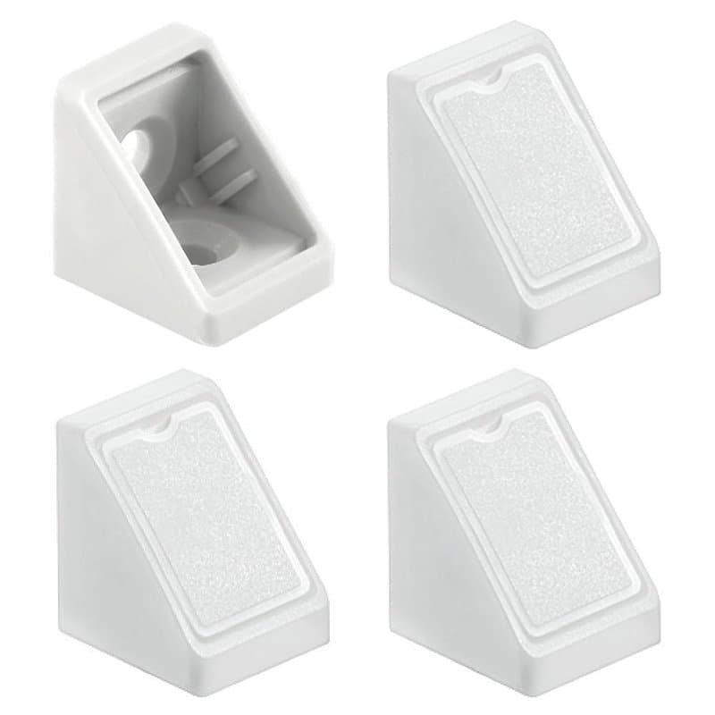 cyclingcolors 4x équerre d'assemblage simple 18mm raccord universel plastique taquet équerre ferrure, blanc