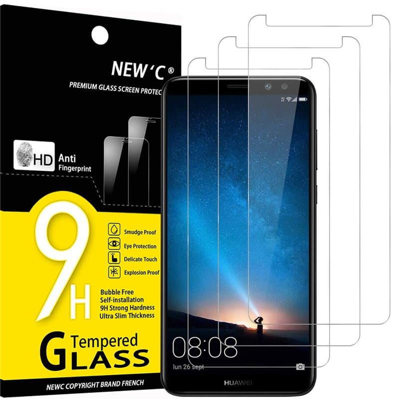 NEW'C Lot de 3, Verre Trempé pour Huawei Mate 10 Lite, Film Protection écran sans Bulles d'air Ultra Résistant (0,33mm HD Ultra