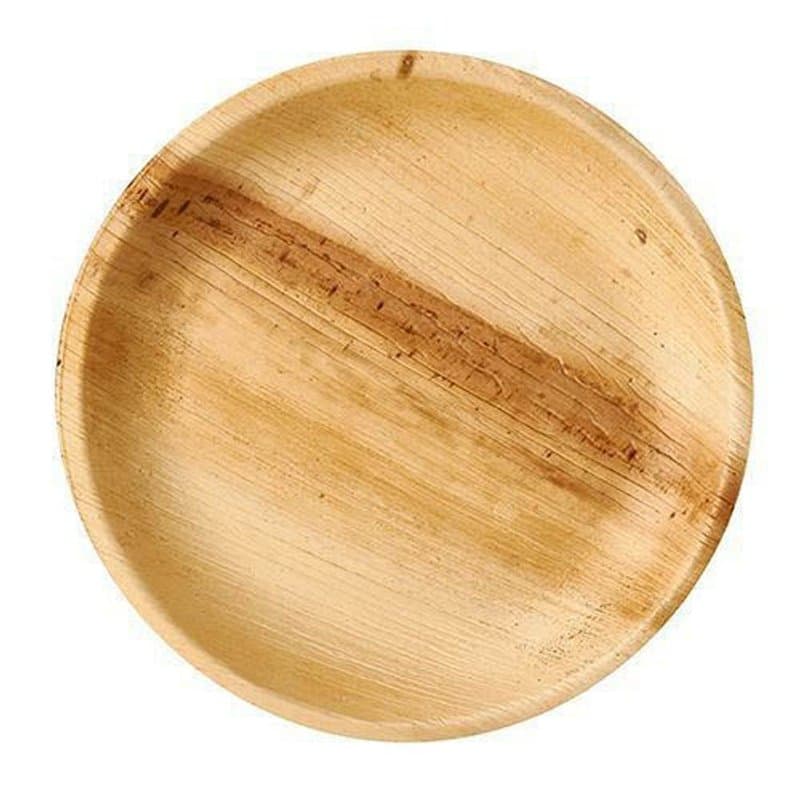 PAPSTAR Lot de 25 assiettes rondes en feuille de palmier - Diamètre : 23 cm - 2,5 cm