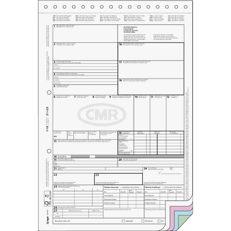 SIGEL FB490 Bordereau d'expédition international - A4 - autocopiant - 4x 1 feuilles - 50 pièces