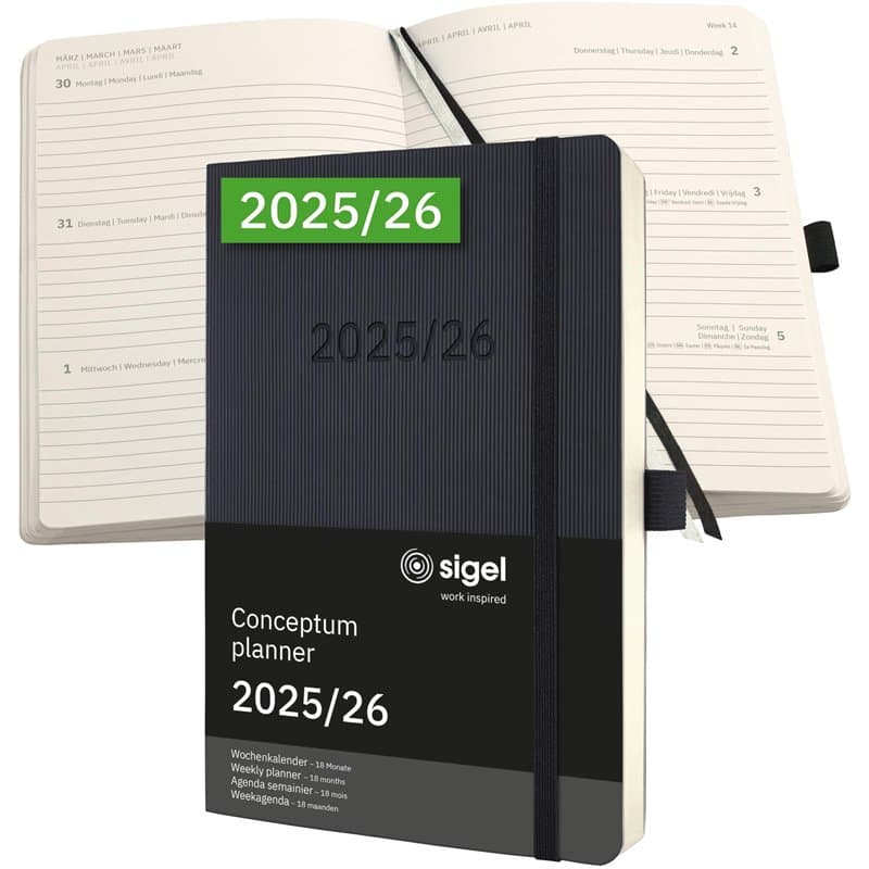 SIGEL C2606 Agenda semainier 2025/2026, A5, couverture souple | Calendrier, Planificateur, Agenda hebdomadaire, Organisateur, Jo