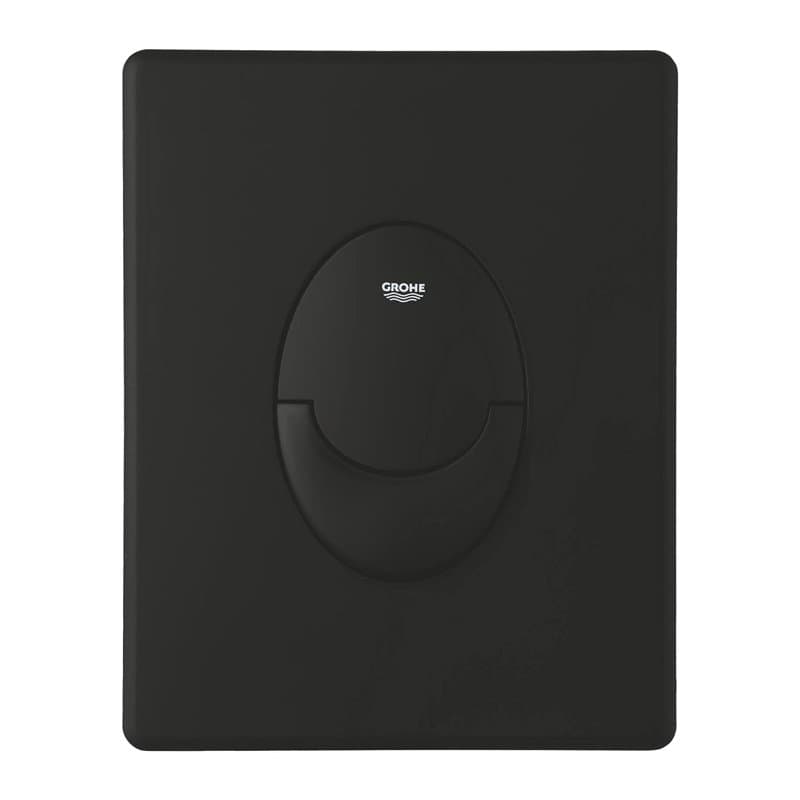 GROHE Start Plaque de Commande, Double Touche Interrompable, Economie d'Eau, Montage Vertical, ABS, Noir Mat, 389642430