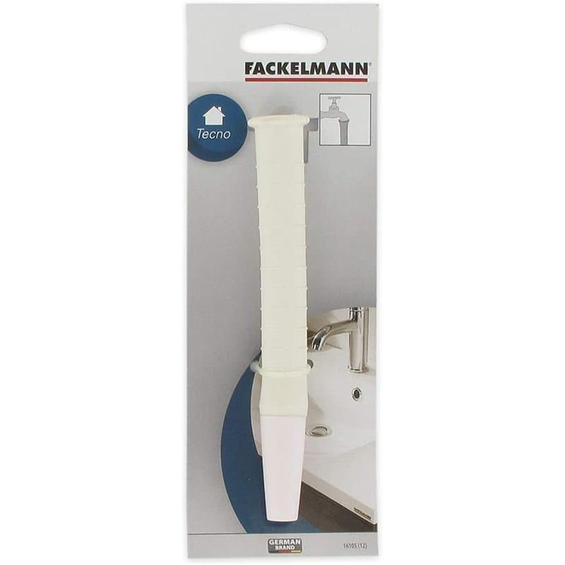 Fackelmann 16105 Brise jets de robinet en caoutchouc, brise jet robinet de cuisine, embout robinet, Plastique, 16,2 cm, Blanc