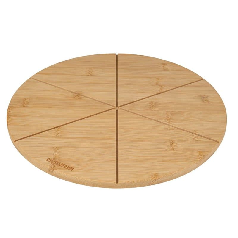Fackelmann 31119 Planche à pizza avec rainures de coupe, Planche à découper la pizza, Planche en bois de bambou, tarte flambée,