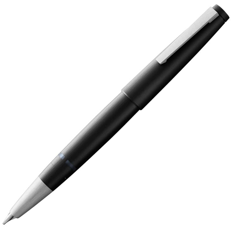 Lamy 2000 black - Stylo Plume élégant dans un corps robuste en fibre de verre - plume en or 14 ct., partiellement plaquée platin