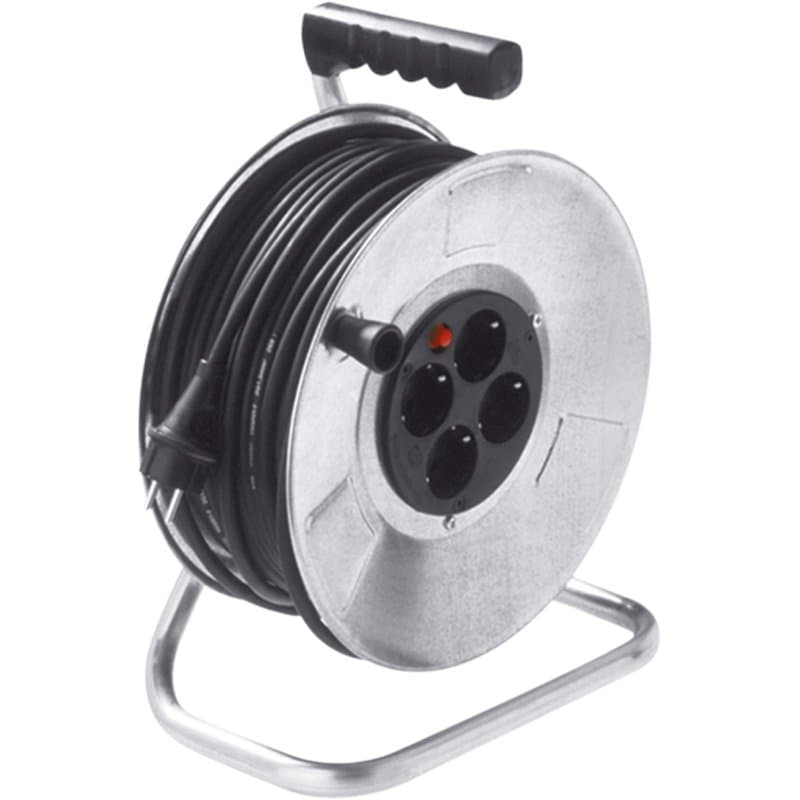 BACHMANN Touret de câble en tôle d'acier 4-f. 50m, H05RR-F 3G1,5mm, IP20