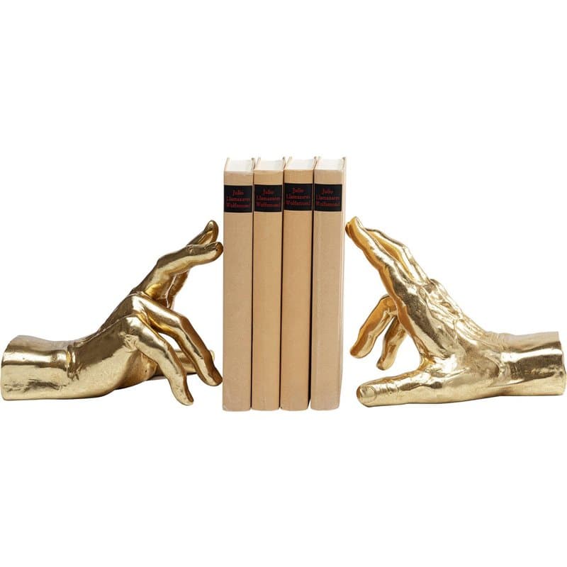 Kare Design Serre-Livres Holding Fingers (2, Set), Or, Motif Main, Objet Décoratif, Décoration Intérieure, Antique Chic, Deco Ch