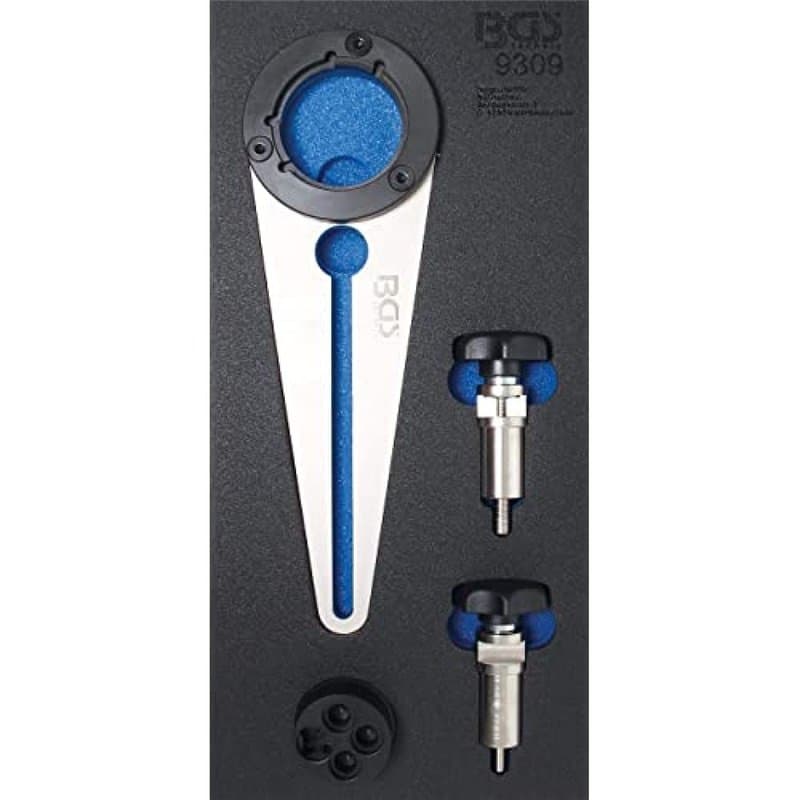 BGS 9309 | Insert de servante d'atelier 1/3 : Jeu de cales et d’outils de rotation de poulie pour vilebrequin | pour BMW 2.5D