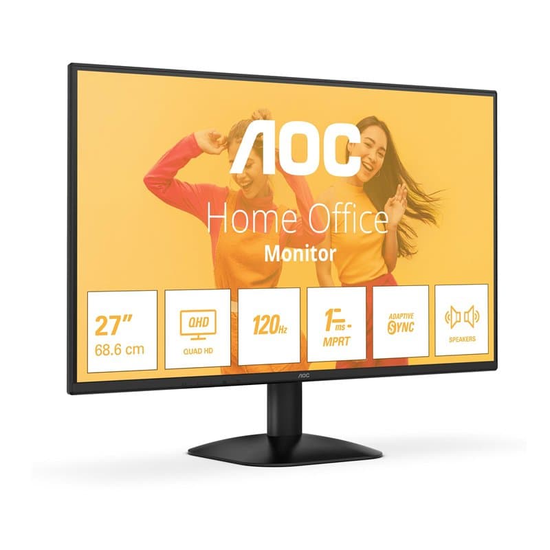 AOC Q27B35S3 - Moniteur Quad HD 27 Pouces, 120 Hz, Adaptive Sync, HDR10 (2560 x 1440, HDMI 2.0, DisplayPort 1.4) Noir