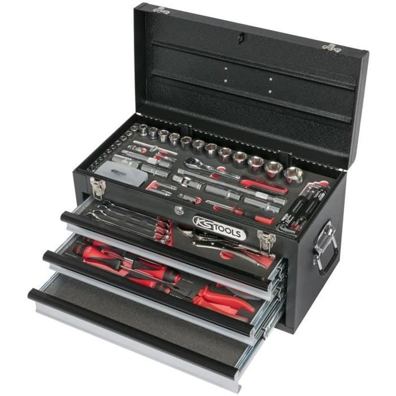 Coffre a outils ULTIMATE équipé - 3 tiroirs et plateau - 114 pcs - KS Tools 922.0100-Caisse a outils