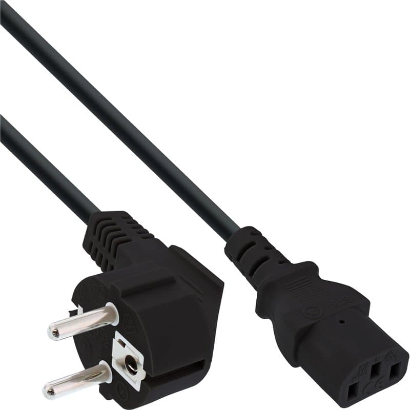 InLine® 16647F Câble d'alimentation avec Contact de Protection coudé vers fiche C13 0,3 m