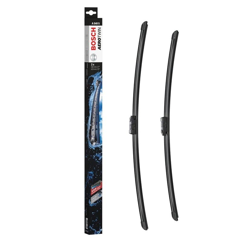 Bosch Balais d'Essuie–Glace Plats Aerotwin A540S, Longueur: 680mm/625mm – 1 Paire de Balais avant