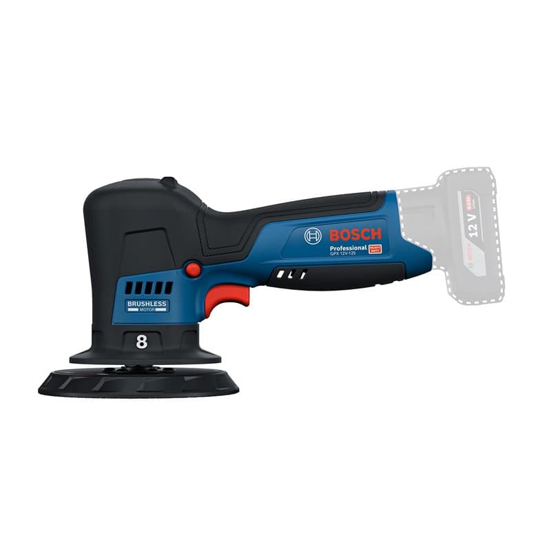 Bosch Professional 12V System Polisseuse sans fil GPX 12V-125 (inclus l’outil de base avec le tampon velcro de 125 mm, le tampon