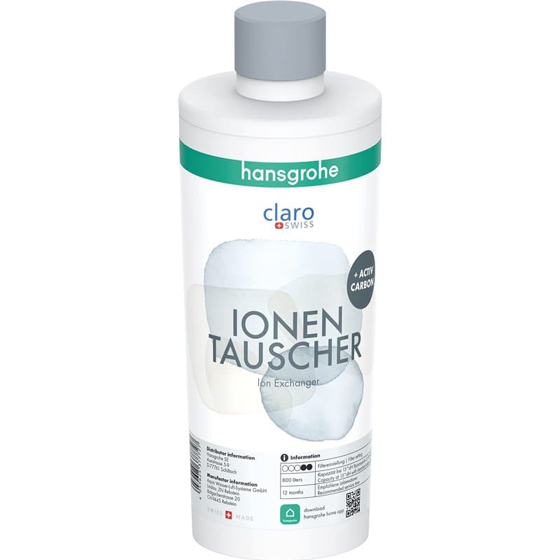 hansgrohe 76815000 Charbon Actif et échangeur d'ions pour Aqittura M91, Eau, Filtre de Rechange, capacité de Filtration 800 litr