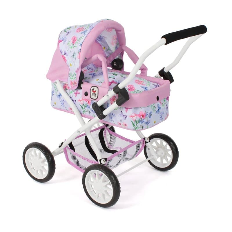 Bayer Chic 2000 Poussette de poupée Smarty, Petite Poussette de poupée pour Enfants à partir de 2 Ans, Fleurs, Rose, 555-53