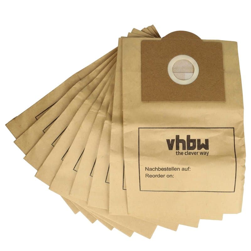 vhbw 10x Sacs compatible avec Rowenta Collecto RU 630, RU 635, RU 605, RU 600 aspirateur - papier, 32cm x 19cm couleur sable