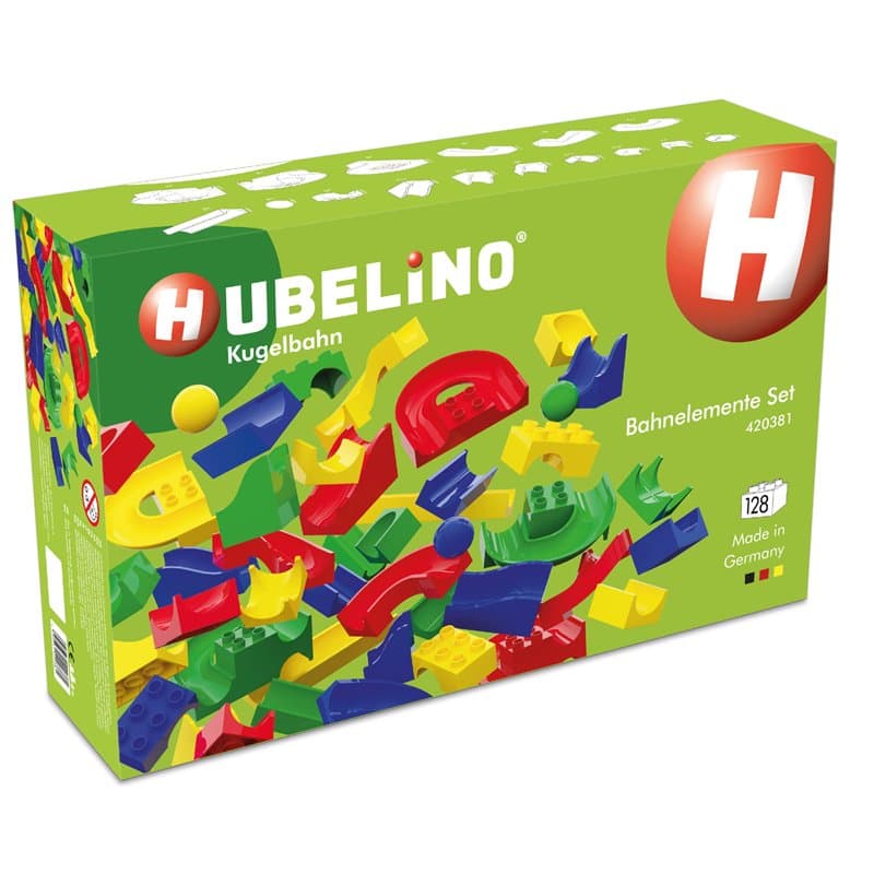 Hubelino - circuit à billes à monter - À partir de 4 ans - compatible avec Duplo - 128 pièces, 420381 - version allemande