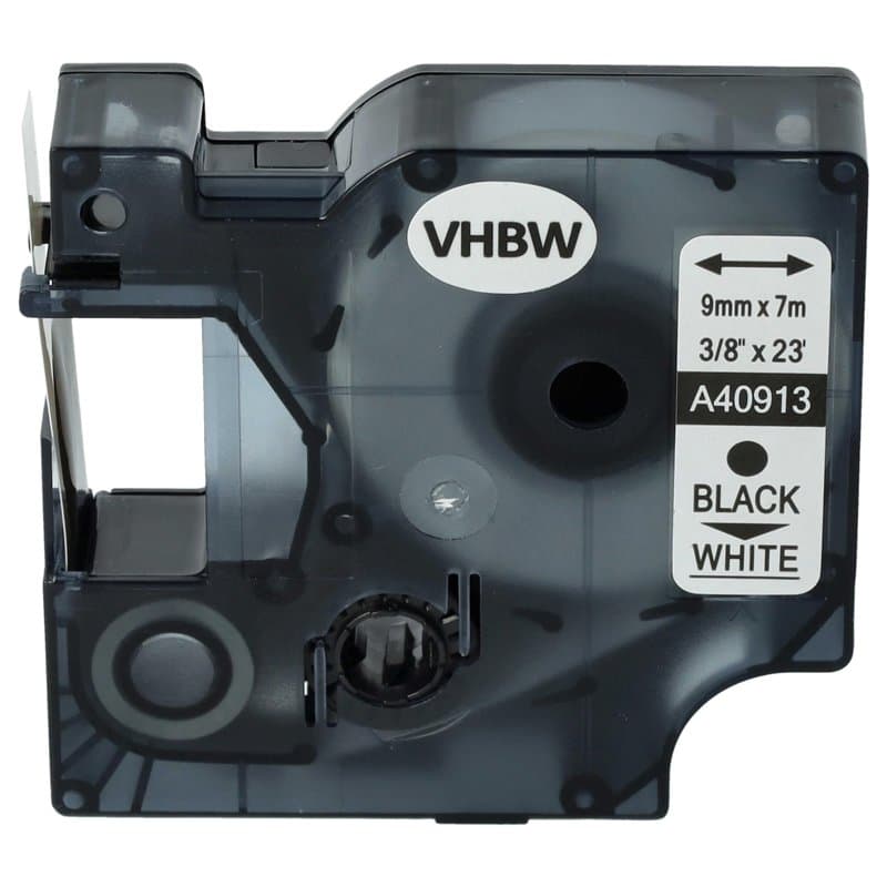 vhbw Ruban compatible avec Dymo LabelPoint 300, 350, 200, 250, 100, 150 imprimante d'étiquettes 9mm Noir sur Blanc