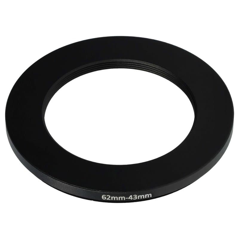 vhbw Bague d'adaptation de Filtre Step-Down de 62 mm vers 43 mm pour Objectif d'appareil Photo - Réducteur, métal, Noir