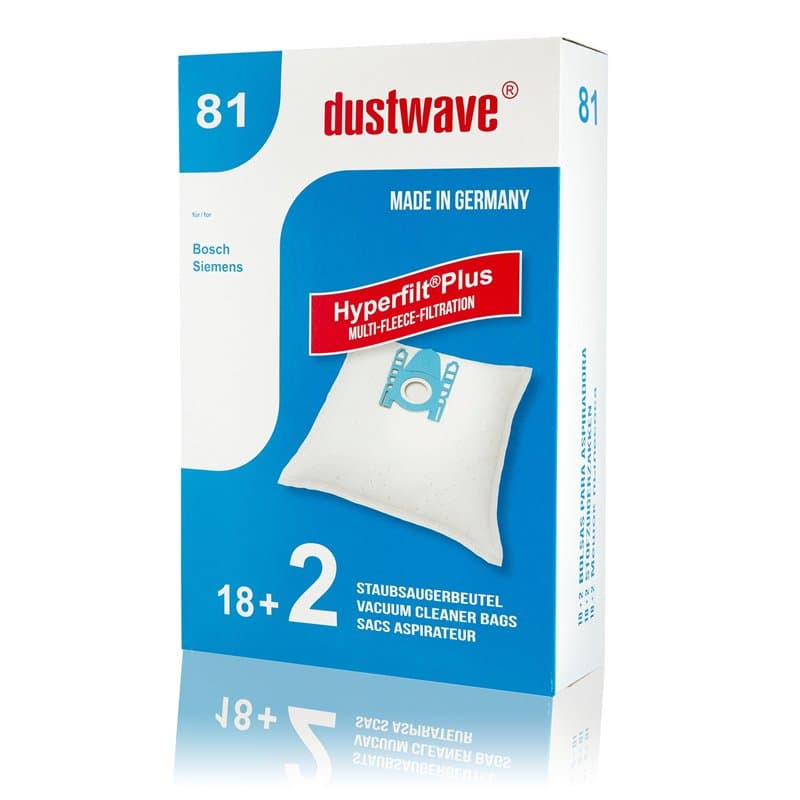 Dustwave® Megapack Lot de 20 sacs d'aspirateur pour Siemens XXL 2400 W Fabriqué en Allemagne + micro filtre