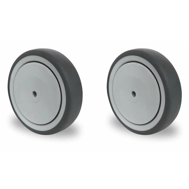Abrollwerk Lot de 2 roues encastrables de 125 mm avec essieu, roulettes pour appareils, roulements à billes T.P.E. Roulettes de