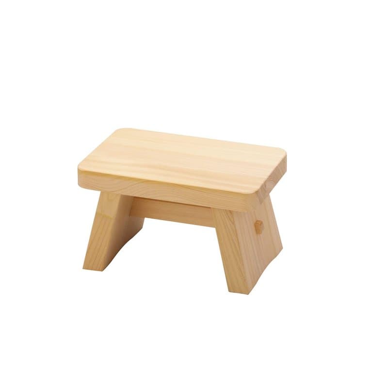 Tabouret de Bain De Style Onsen Japonais, Bois Naturel de Hinoki, H16cm, Fabriqué au Japon 12401