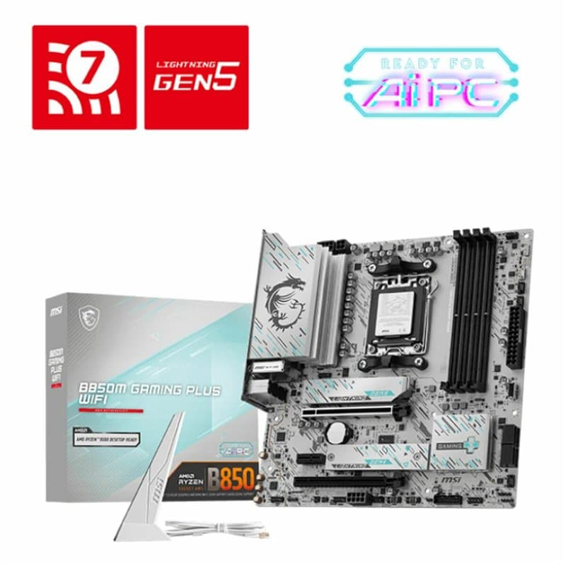 Carte Mère MSI B850M GAMING PLUS WIFI6E Intel Wi-Fi 6 AMD AM5 AMD B850