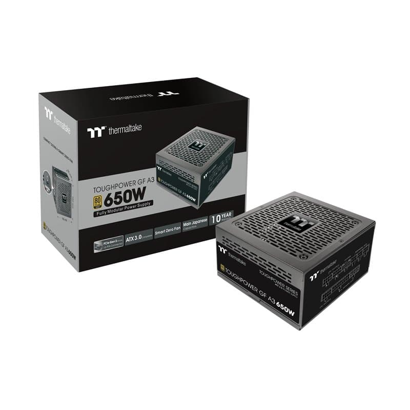 Thermaltake Toughpower GF A3 650 W Gold | Entièrement modulaire | ATX 3.0 | PCIe Gen 5, Bloc d'alimentation Inclus, câble de rac