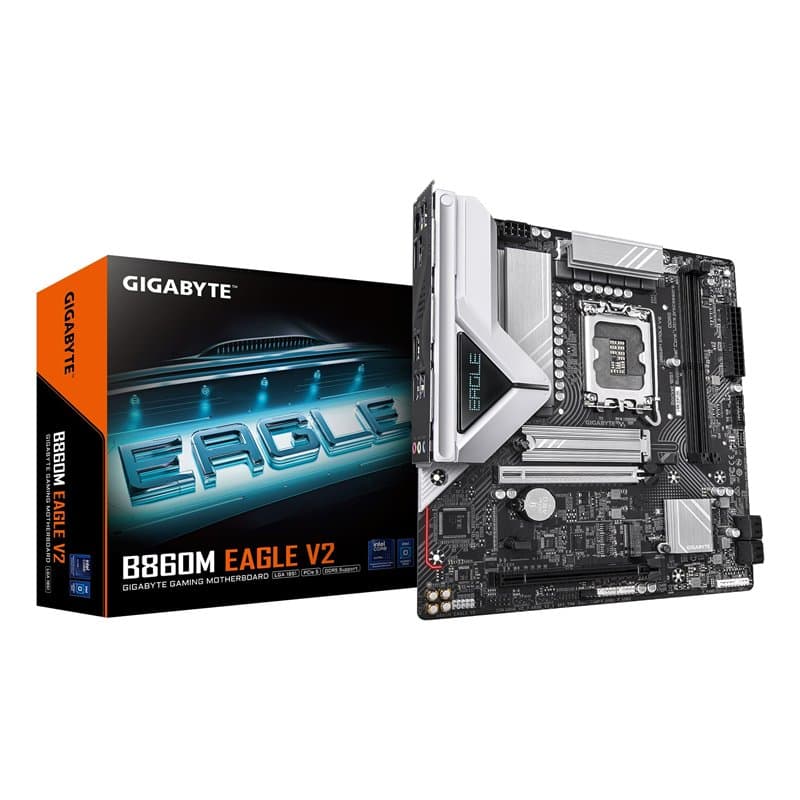 GIGABYTE B860M Eagle V2 Carte mère - Processeurs Intel Core Ultra Series, VRM 6+1+2 Phases, jusqu'à 9066 MHz DDR5, 1x M.2 PCIe 5