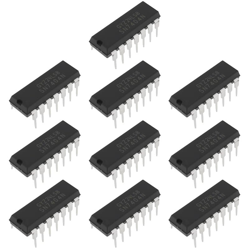 EMSea Lot de 10 Puces de Porte Logique 6 Canaux SN7404N Onduleur Hexad¨¦cimal PDIP-14 pour Applications de Traitement de Signal