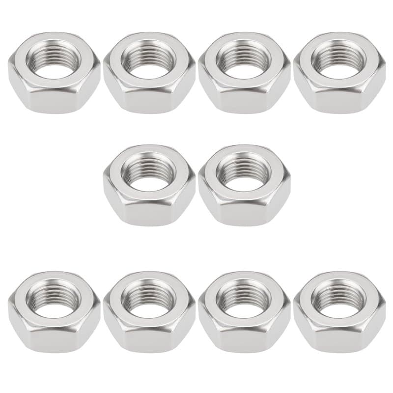 LT Easiyl 10 Lot écrous Hexagonaux de Vilebrequin M10 X 1 Mm en Acier Inoxydable 304 Filetage Fin Compatible avec Simson S50 S51