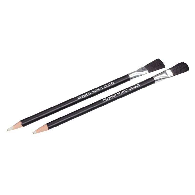 Derwent Gomme à Crayon, Set de 2, Extrémités Crayon et Pinceau, Gommage Précis, Qualité Professionnelle, 2305809