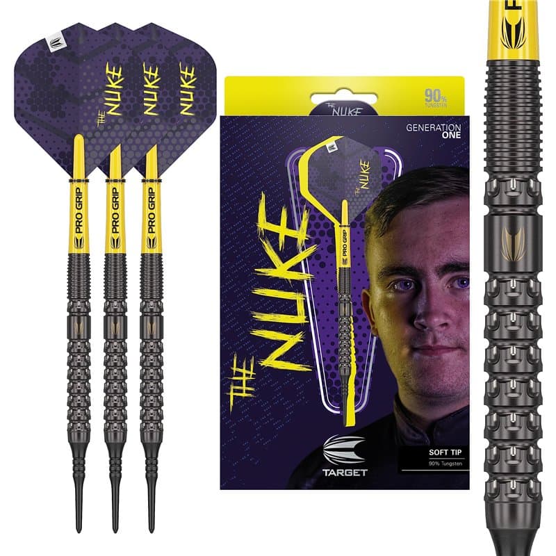 Target Darts Luke Littler Loadout Jeu de Fléchettes à Pointe Souple, Fléchettes en Tungstène à 90%, 19G | Jeu de Fléchettes à Po