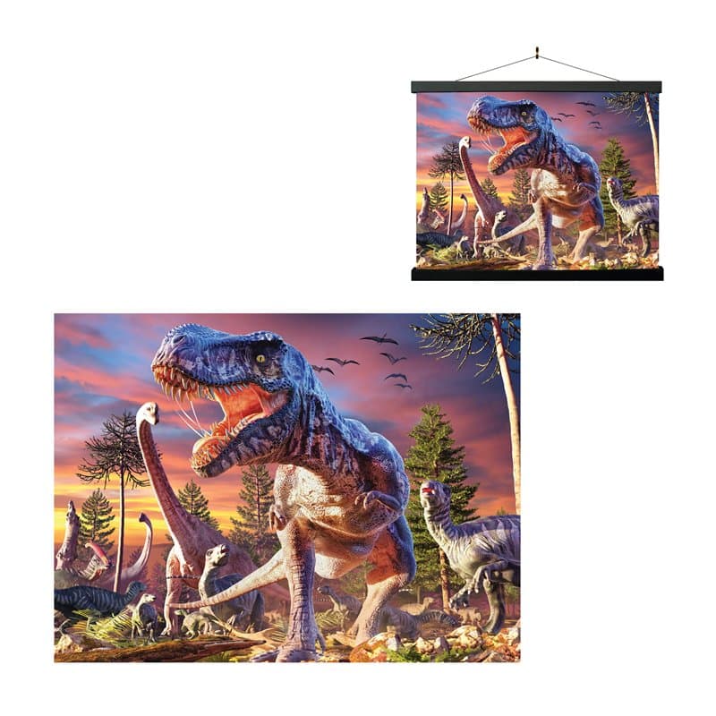 3D LiveLife Affiche murales lenticulaires Attaque de T-Rex de Deluxebase. Poster Dinosaure 3D sans cadre. Décoration murale parf