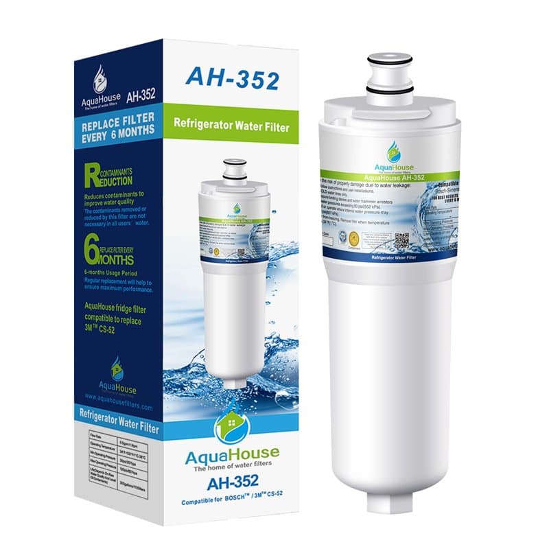 AquaHouse AH-352 filtre à eau compatible pour Bosch/Neff/Siemens réfrigérateur 3M CS-52, CS-452, CS-51, 640565, 5586605