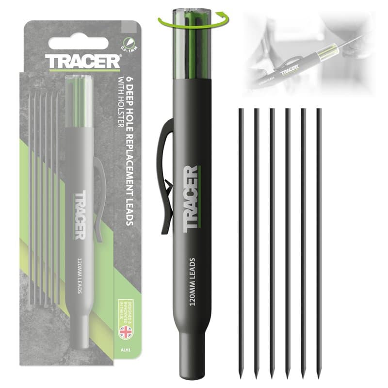 TRACER 6 distributeurs de plomb de rechange (y compris 4 mines de rechange graphite foncé 2B et 2 mines alternatives jaunes)