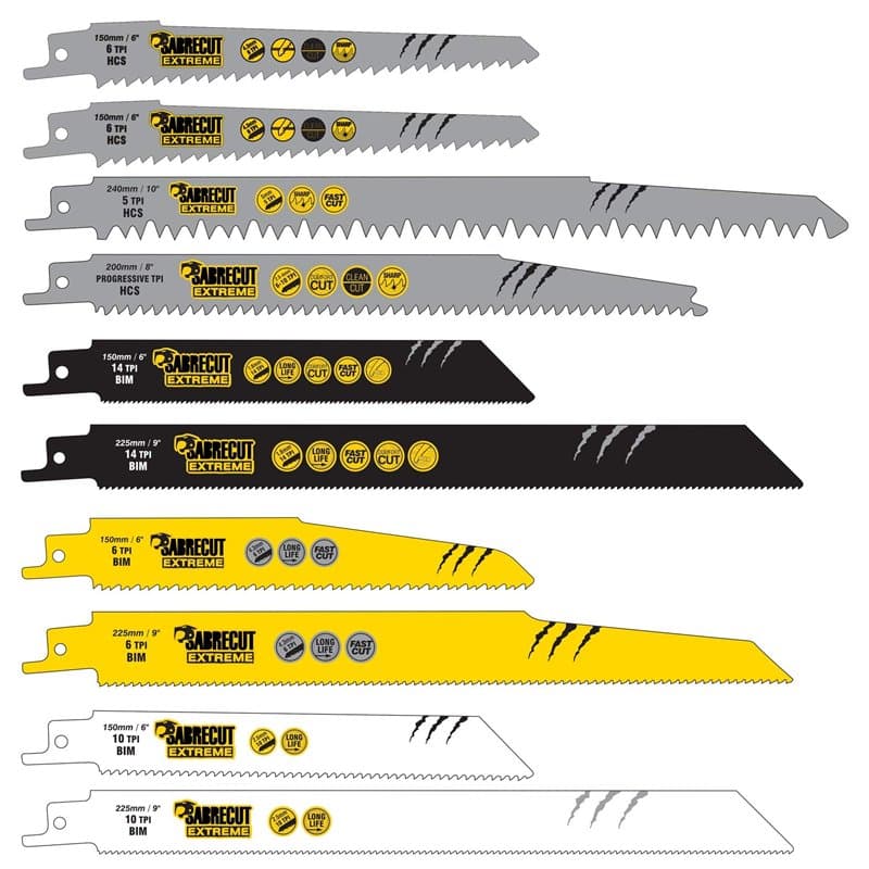 10 x SabreCut SCRSK10C mixte S610DF S644D S922BF S922HF S1110DF S1122HF S1122BF S1531L S2345X lames de scie sabre à coupe rapide