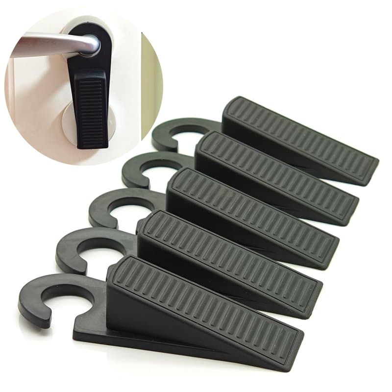 MOLHEM Lot de 5 butées de porte en caoutchouc à suspendre – Design cale robuste, protection murale et amortissement du son, idéa