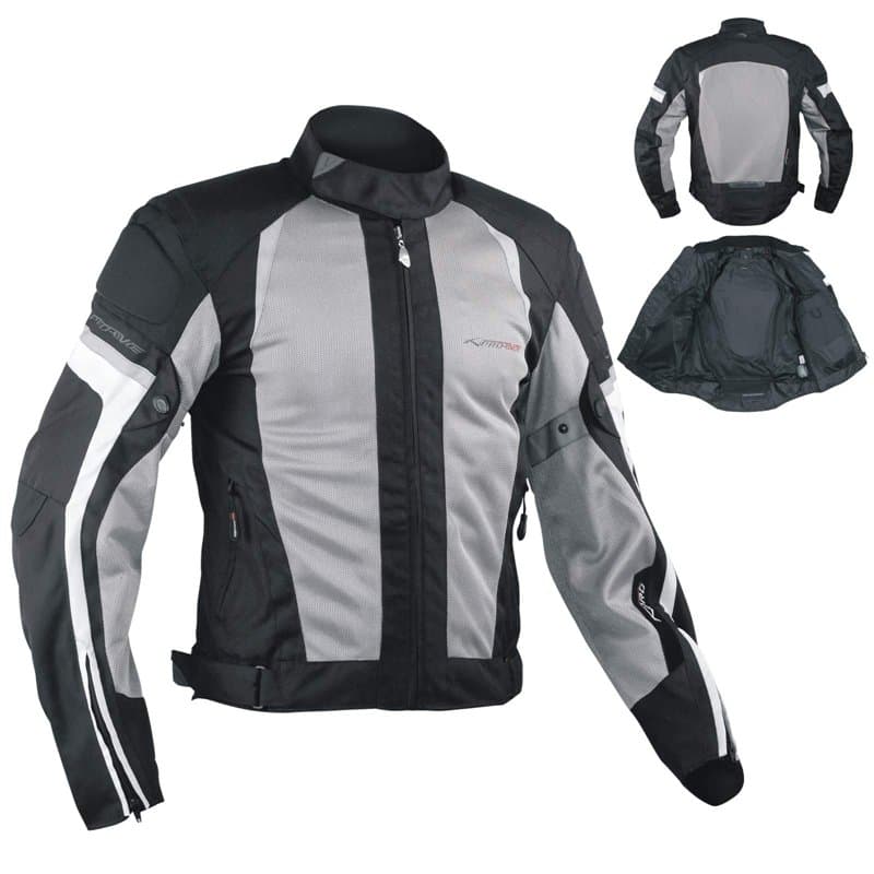 A-Pro Blouson de moto en maille Sport Race touring, protections CE, Gris M