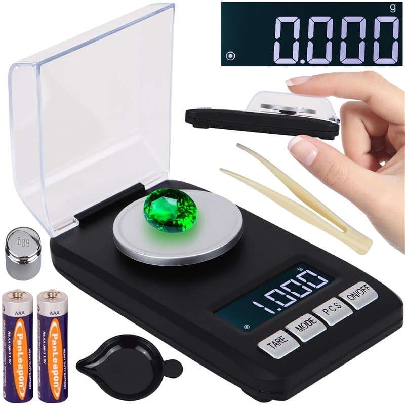 Retoo Balance de Précision 20 g/0,001g, Balance de Poche, pour l'Or, les Bijoux, les Pièces de Monnaie, les Médicaments, les épi
