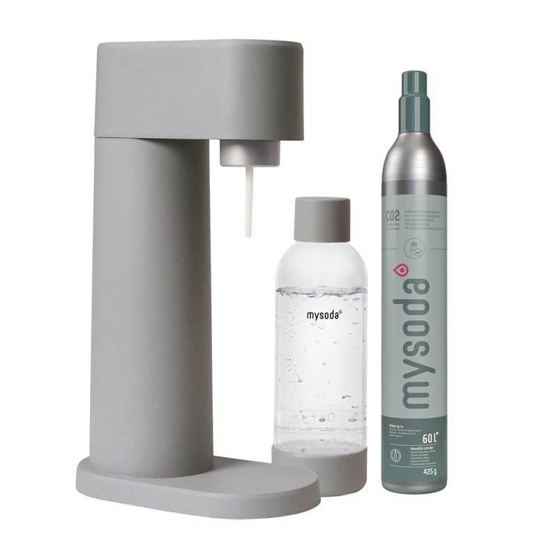 Mysoda: Woody Kit gazéificateur, en bois composite renouvelable, avec bouteille en plastique Quick-Lock de 1 l, sans BPA et cyli