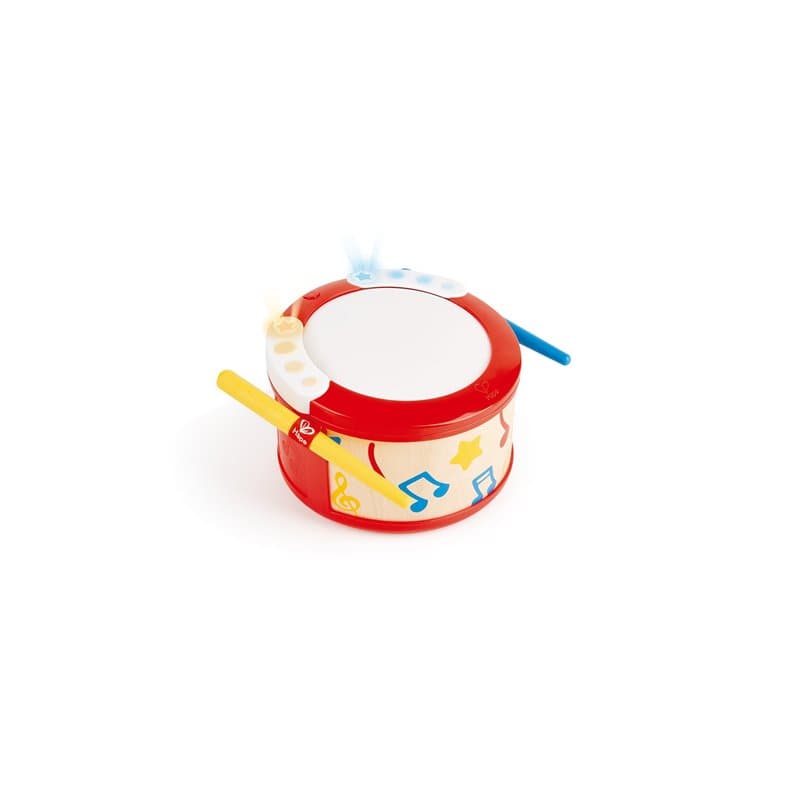 Jouet Hape - Tambour Enfant Lumineux Interactif, 2 Modes : Rythme et Mélodie - Jouet Bébé à partir de 12 Mois - Instruments de M