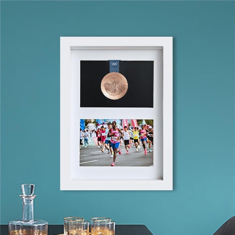 WANLIAN Présentoir à médailles - Cadre - 32,8 x 24,9 cm - avec Panneaux en Verre - pour médailles Militaires, Plage, Bijoux, Cad