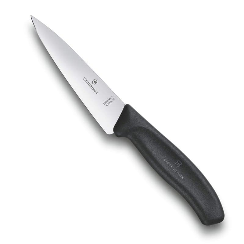 Victorinox Swiss Classic Couteau D’Office, Longueur de Lame 12 Cm, Acier Inoxydable, Tranchant Droit, Noir