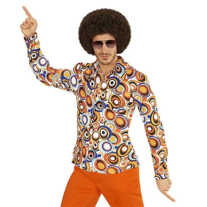 W WIDMANN MILANO Mode festive - Chemise années 70, chemise pour homme, style disco, costumes de carnaval